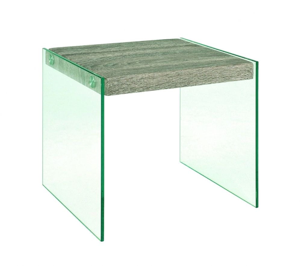 Mørtens Furniture Odkladací stolík Heron, 35 cm, číra / dub